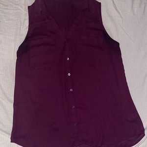 Express Women’s Purple Sleeveless Button-Down Top, Size L